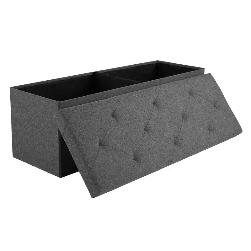 Storage Ottoman Bench, Folding Ottoman Stool, Storage Chest, End of Bed Bench, Padded Seat, Storage Bench with Seating