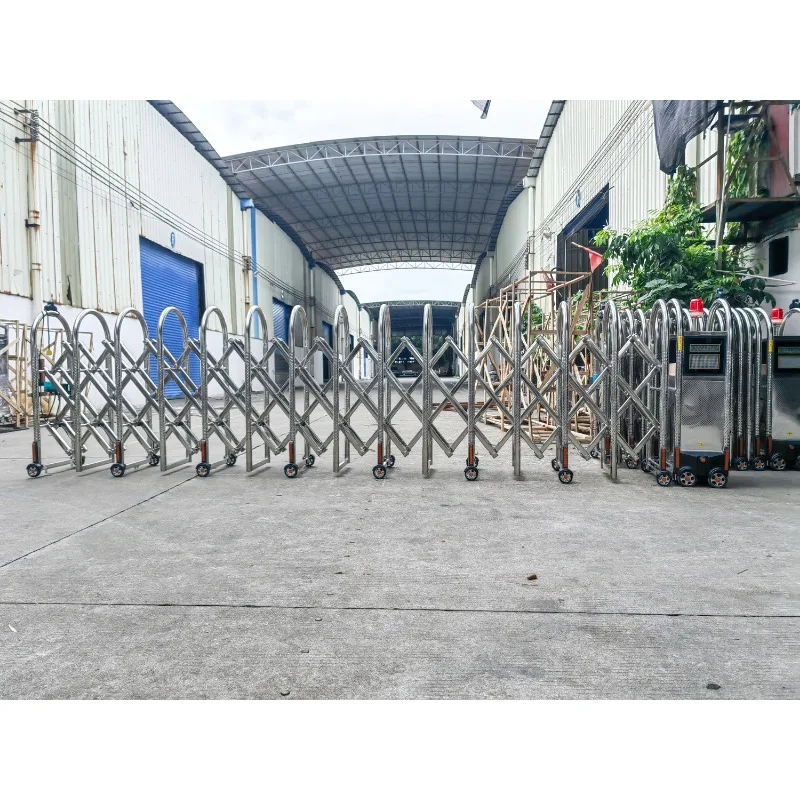 Telescopic Expandable Entrance Sliding Barrier Front Gate Automatic Stainless Steel Fence Driveway Security Retractable Gate