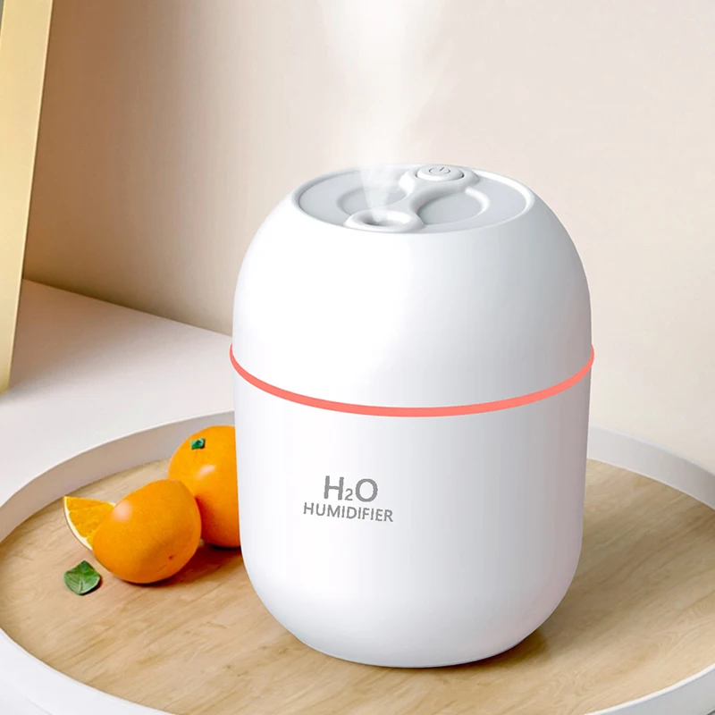 USB 충전식 미니 가습기, 조용한 쿨 미스트 공기 가습기, 가정 사무실 침실 책상 가습기, 2 가지 미스트 모드, 200ml