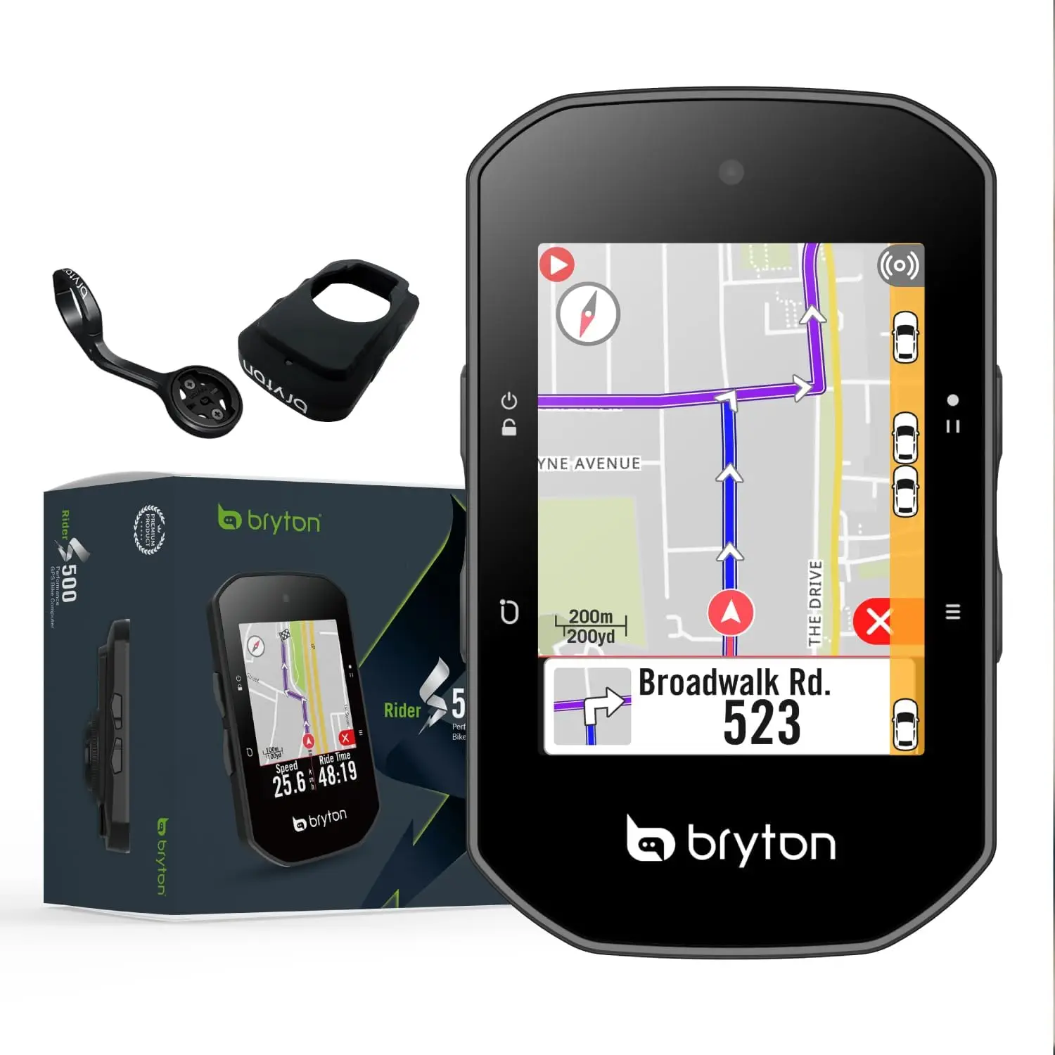 

2.4 Inch Color LCD Touchscreen GPS Bike/Cycling Computer Offline USA Map, Compatible with Bike Radar