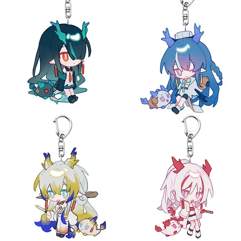 2025 NEW Anime Arknights Shu Dusk Ling nian Cosplay Keychain Bag Pendant Acrylic Keyrings Key Chain Accessories Christmas Gifts