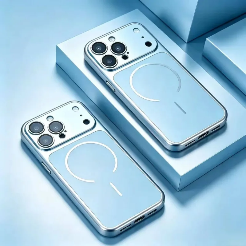 Luxuriöse, offizielle, bordeauxrote Magnet-Hülle für iPhone 18, 17, 16, 15, 14, 13 Pro Max, mit Magsafe-Kompatibilität, mattierter Oberfläche und stoßdämpfender Rückseite. – Detail 7