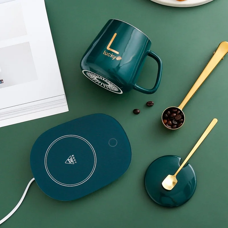 طقم قدح قهوة كهربائي ترموستاتي ذكي ، فناجين سيراميك ، مسخنة كوستر ، ماء تسخين الشاي ، مسخنة الحليب ، الشاي ،! #5