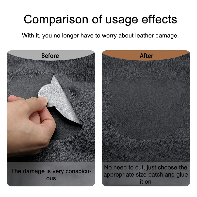 13 pz/set Tappezzeria In Pelle Autoadesiva Per Seggiolino Auto Divano Sedia Patch di Riparazione In Pelle Nera Ristrutturare Foro Adesivi Artificiali