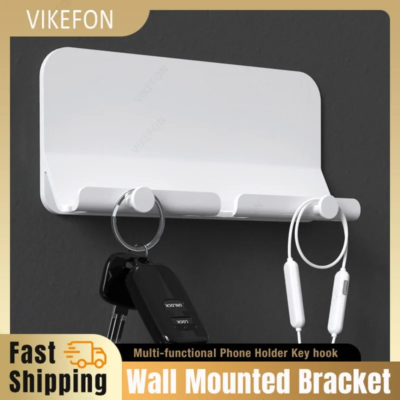 

Многофункциональный держатель для телефона, настенный крючок, разные полки для iPhone, Samsung, проводная гарнитура, брелок для ключей, кронштейн для смартфона