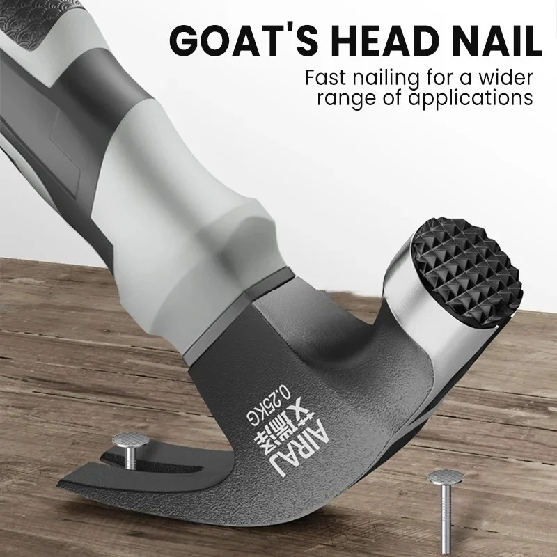 Multifunctional Claw Hammer, Shock Absorbing Handle, Portable Nail Puller Hammer, Household Woodworking Hand Tool