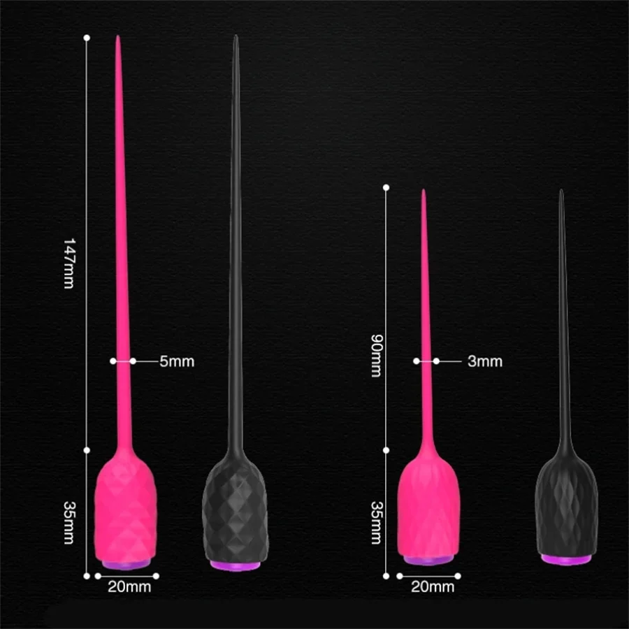 Silicone Urethral Sounding Vibrator Insert Penis Plug Vibrators Urethral Catheter Dilators Prostate Massager Sex Toys For Men