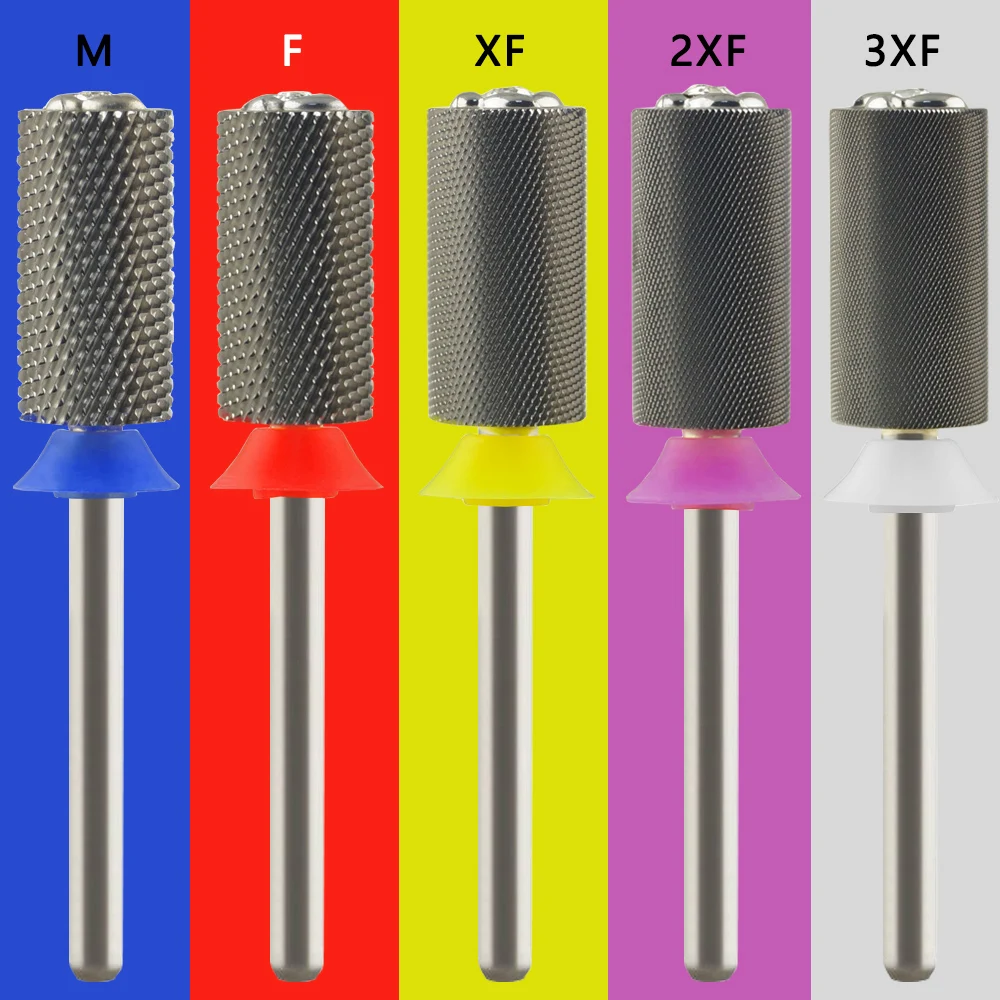 6.6mm Crystal Top Large Barrel Bits, Carbide Acrylic Nail Drill Bits,Electric Manicure Burrs Accessories Gel Removal