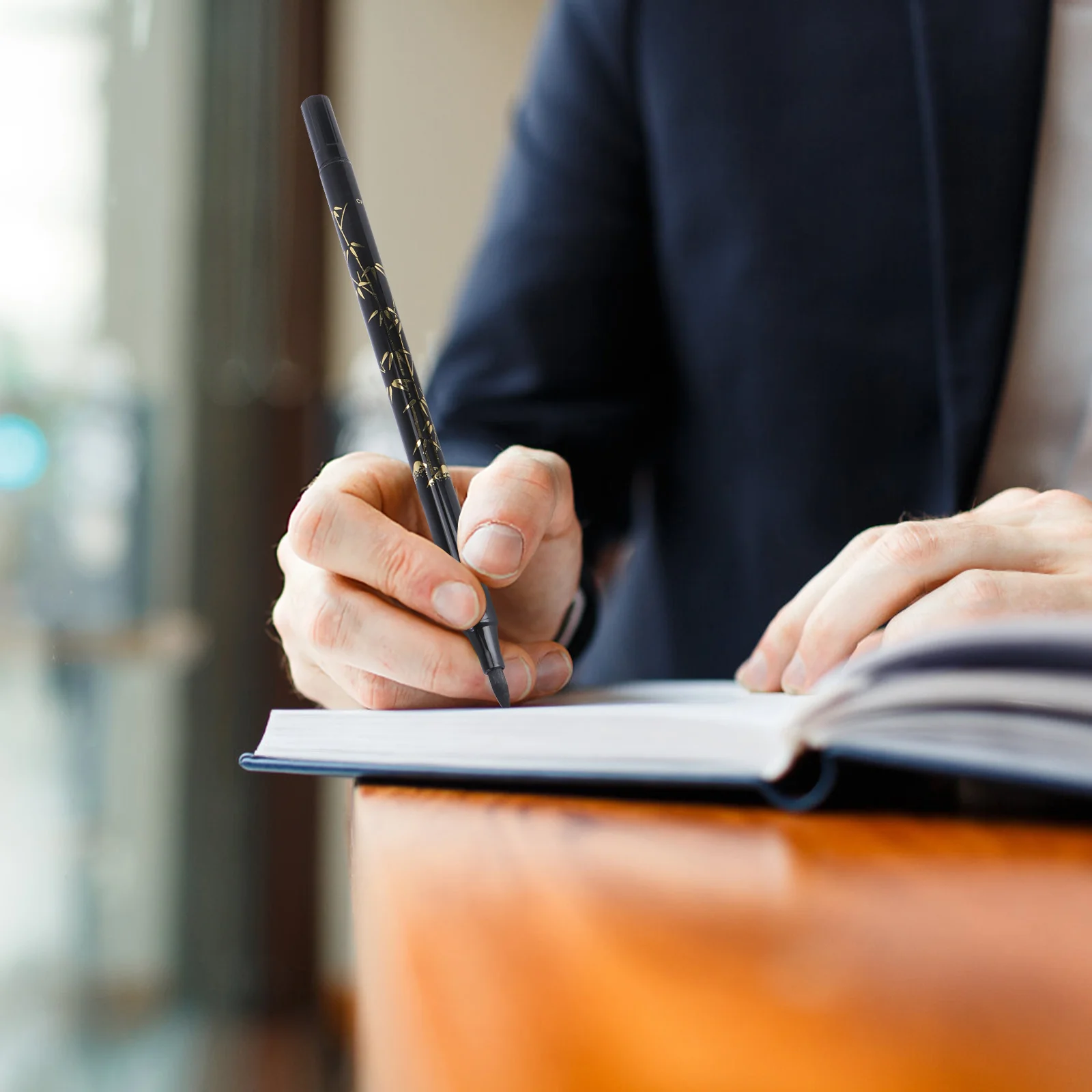 

2Pcs Dual Tip Brush Calligraphy Pen Water Based Black Ink Nylon Tips for Chinese Japanese Lettering Art