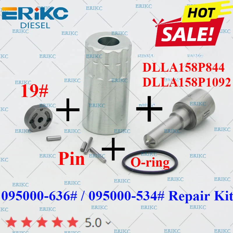 095000-5341 Fuel Injector Overhaul Repair Kit Nozzle DLLA158P1092 Valve Plate19#, Sealing Ring for ISUZU 4HK1/6HK1 095000-6360