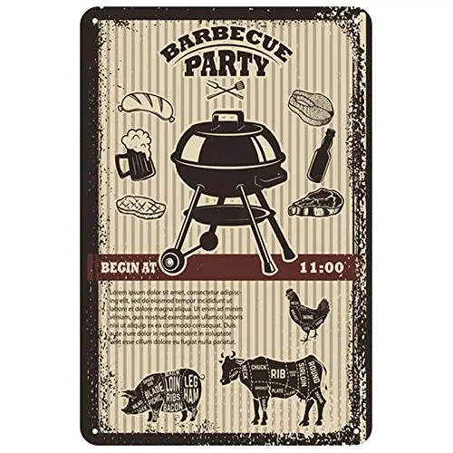 

Fresh BBQ Metal Sign 8x12 Inch Bar Pub Vintage Retro Cafe Art Tin Sign