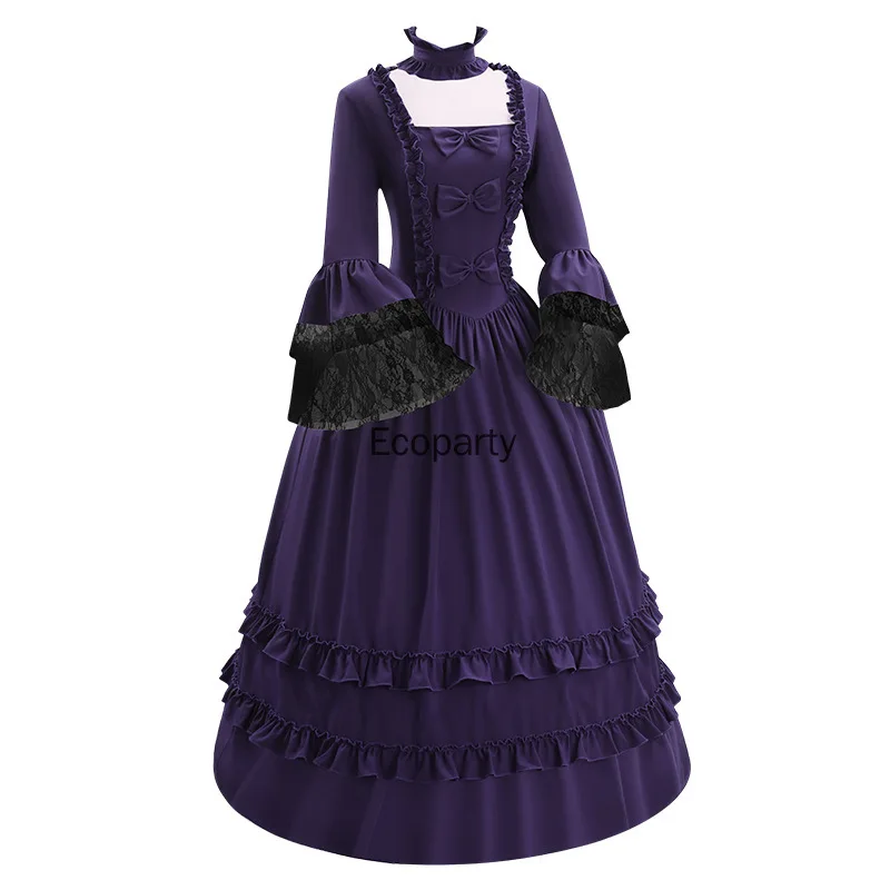 فستان نسائي جديد على الطراز الفيكتوري من القرون الوسطى النبلاء الأوروبي عتيق برقبة مربعة وأكمام مضيئة فستان مأدبة لحفلات الهالوين زي كوين