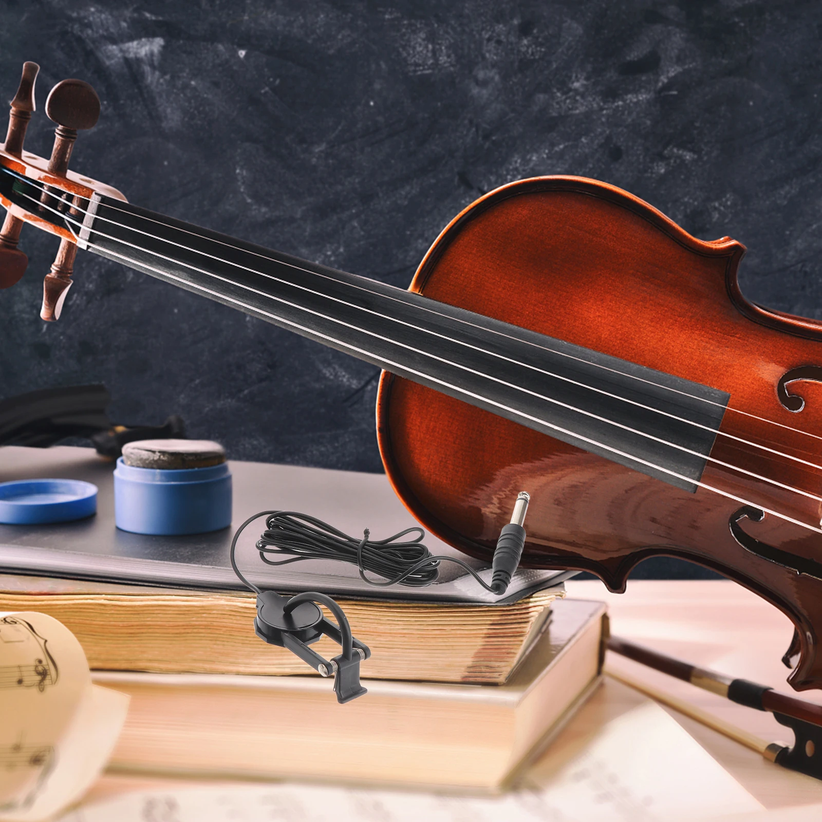 

Compact Lightweight Clip-on Pickup 6.35mm Jack 1.2m Cable for Violin Acoustic Guitar Mandolin Banjo Ukulele Live