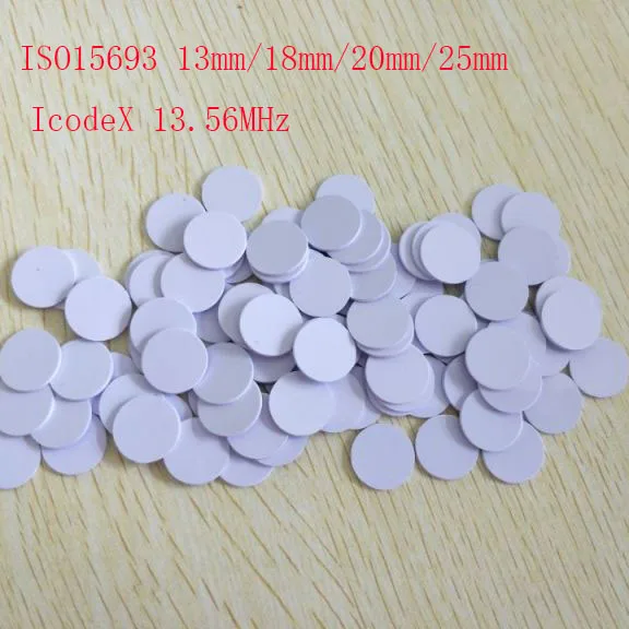 13.56MHz ISO15693 15693 I*codeX Coin cards RFID HF IC I*Code Slix PVC tags Diameter 13mm 18mm 20mm 25mm 86*54mm