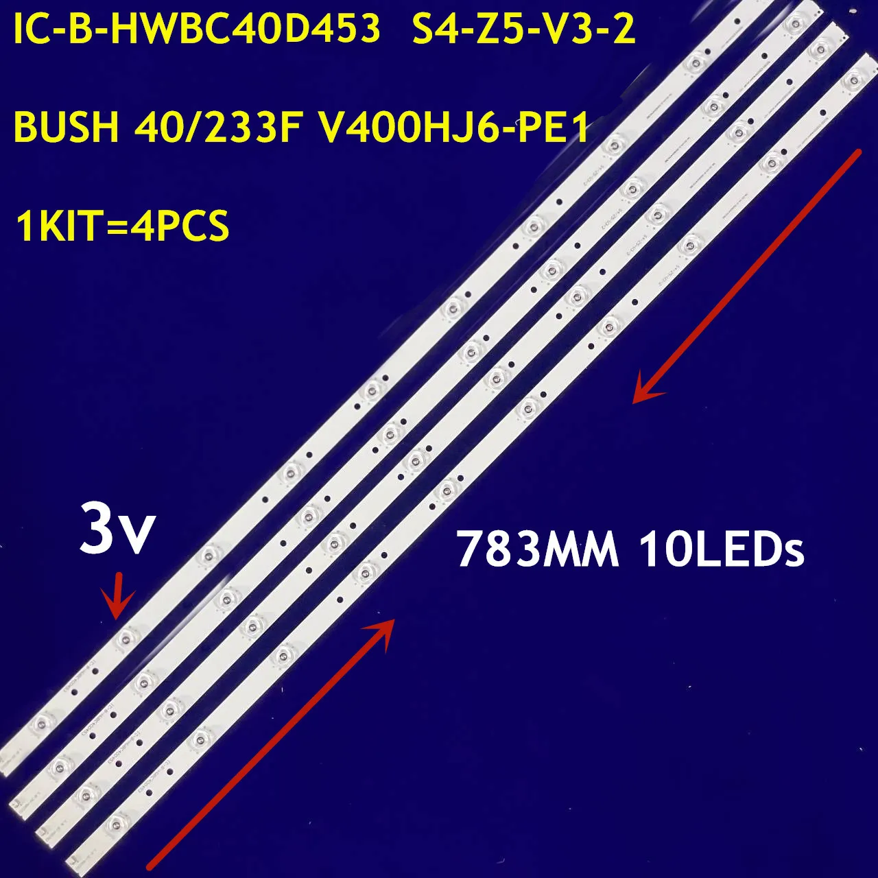 LED Backlight strip 10 Lamp for Bush 40'' TV IC-B-HWBC40D453 S4-Z5-V3-2 40/233F 40/233I V400H1J V400HJ6-PE1 40F21B 40F22B-FHD