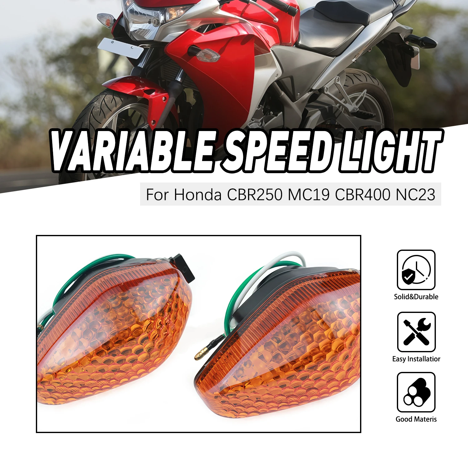 

Motorcycle 1 Pair Turn Signal Lights Shift Light Blinker Indicator Flashers For Honda CBR250 MC19 CBR400 NC23