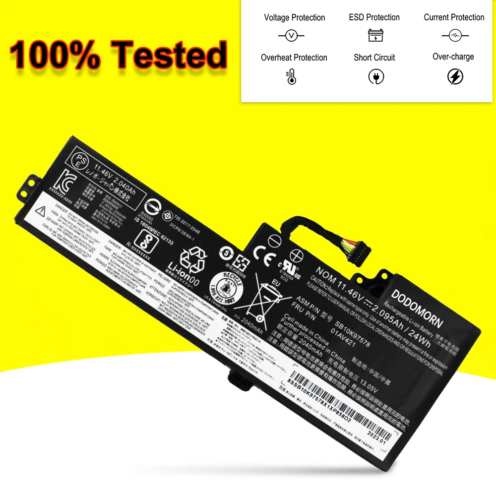 NEW Laptop Battery For Lenovo ThinkPad T470 T480 T570 T580 P51S P52S 01AV423 01AV424