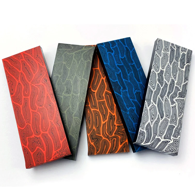 1pc 6 Colors Big Size 270X45X8MM Damascus Pattern Knife Handle DIY Making Material G10 Board Plate For Knives Catapult Scale