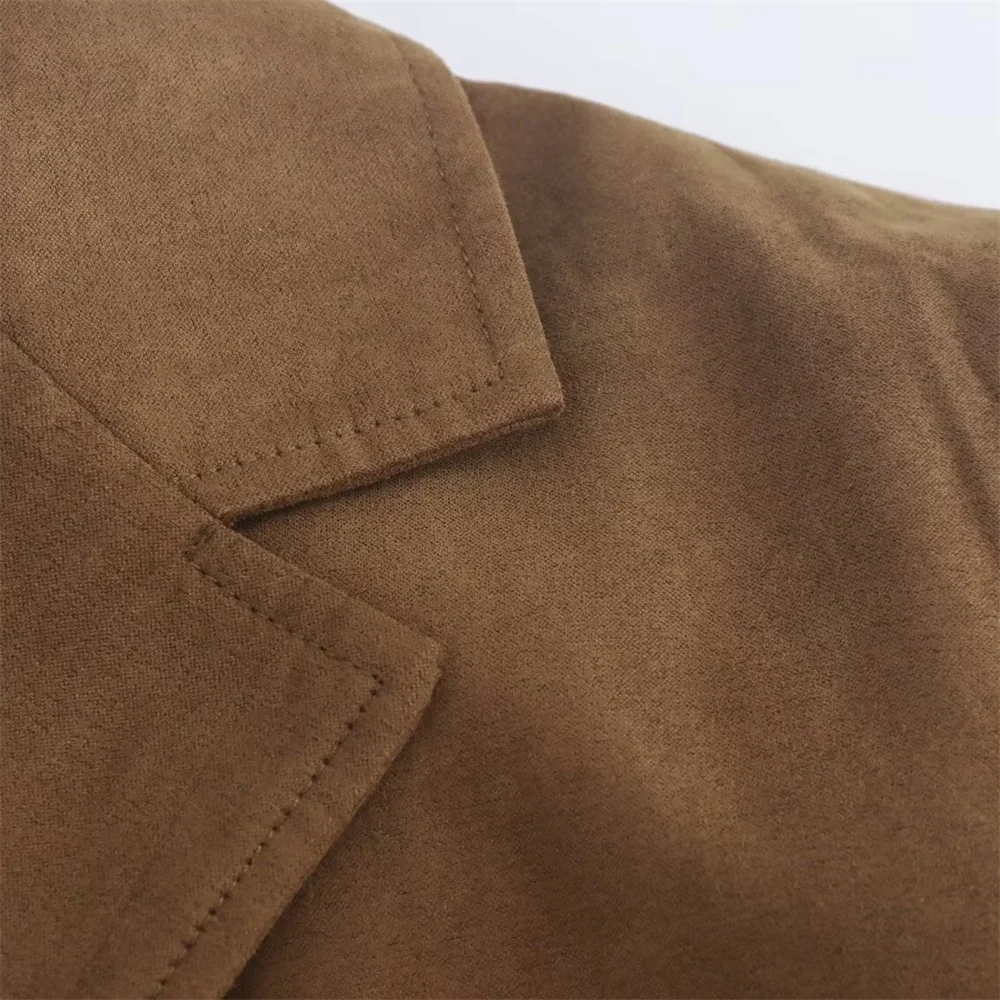 2024 RARF autumn new European and American style casual loose Maillard brown short suede leather jacket