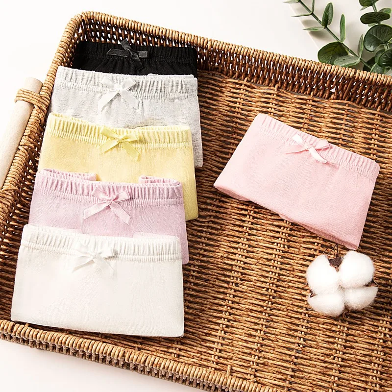 Girl Safety Pants Sweet Solid Color Underwear Girls' Thin Underwear Pure Cotton Boxer Shorts Girl Underwear  Baby Leggings Girls view 4