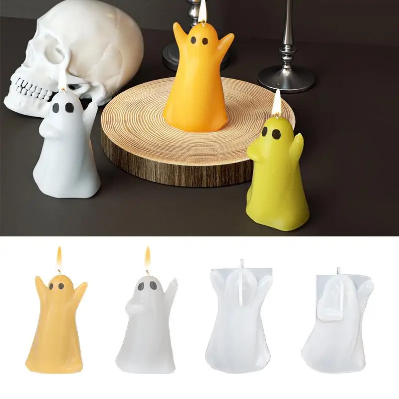 

3D силиконовые формы для свечей DIY призрачные поделки гипсовая кристаллическая смола форма для изготовления мыла для Хэллоуина вечерние украшения подарки