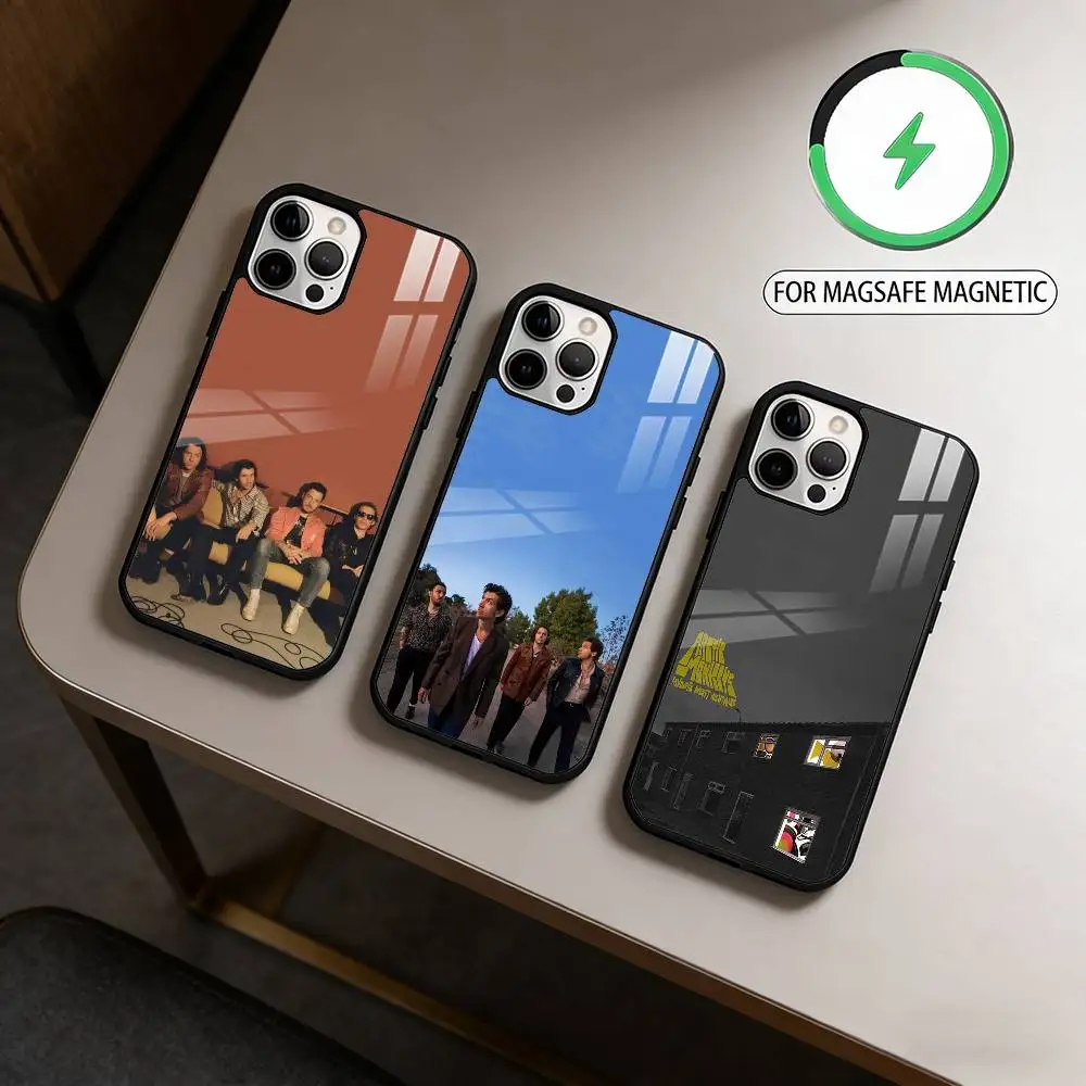 

Band A-Arctic M-Monkeys Magnetic For Magsafe Wireless Charging Phone Case For iPhone17,16,15,14,13,12,11 Plus,Pro Max