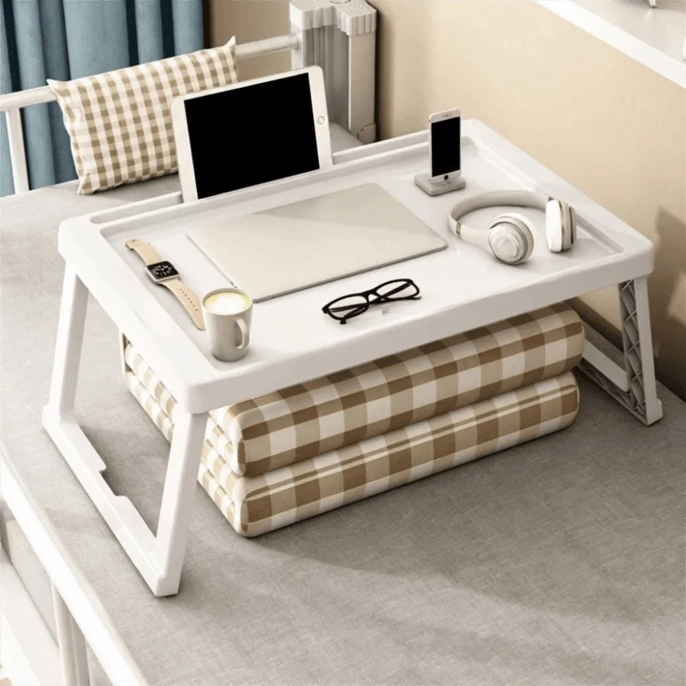 No-Installation Folding Bed Table Foldable Multifunctional Small Laptop Desk Space Saving Non-slip Laptop Stand Bedroom Use