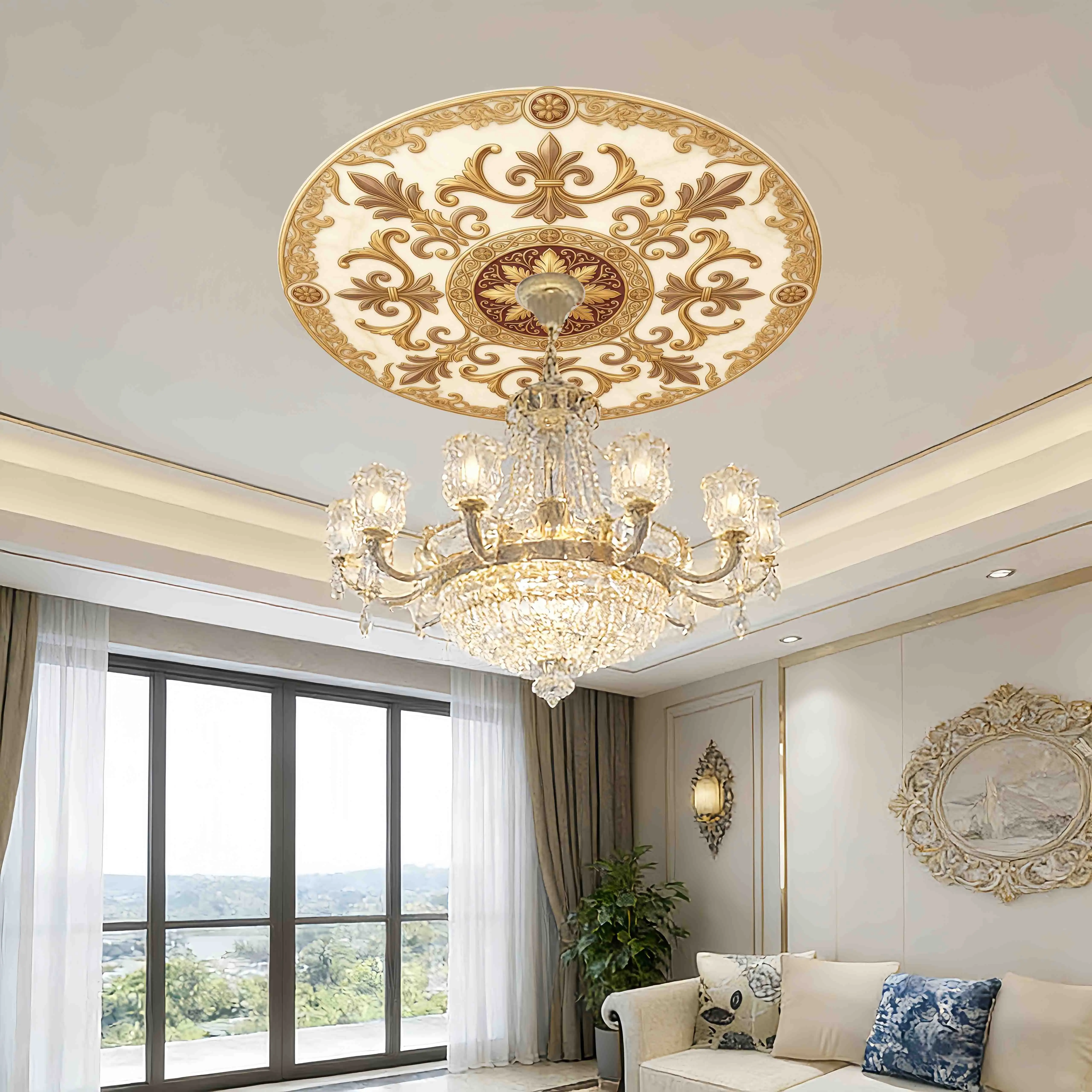 Lamp Background Cover Floor Decals Ceiling Decorative Sticker Poster Peel and Stick Self-adhesive House Renovation Decor 60/80cm