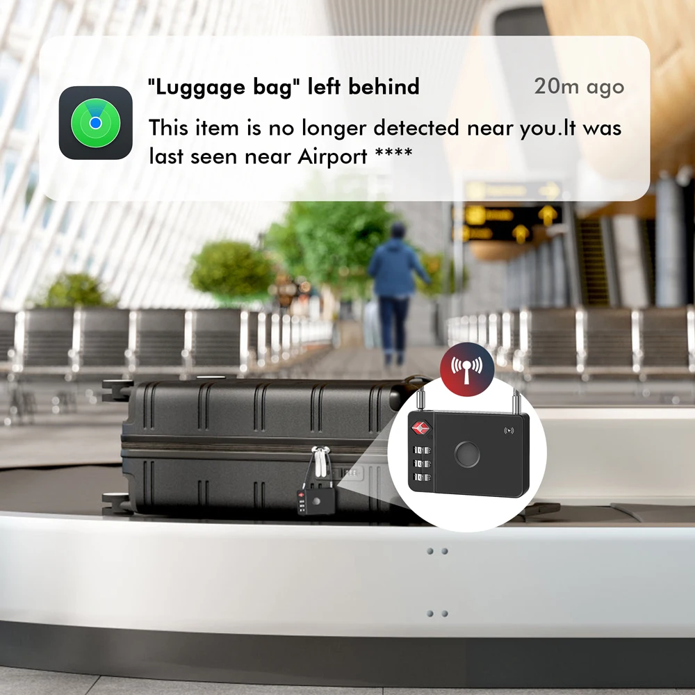 

Умный GPS-трекер MilLi Tracker с сертификацией TSA для багажа, совместимый с iOS Find My и Google Find Hub