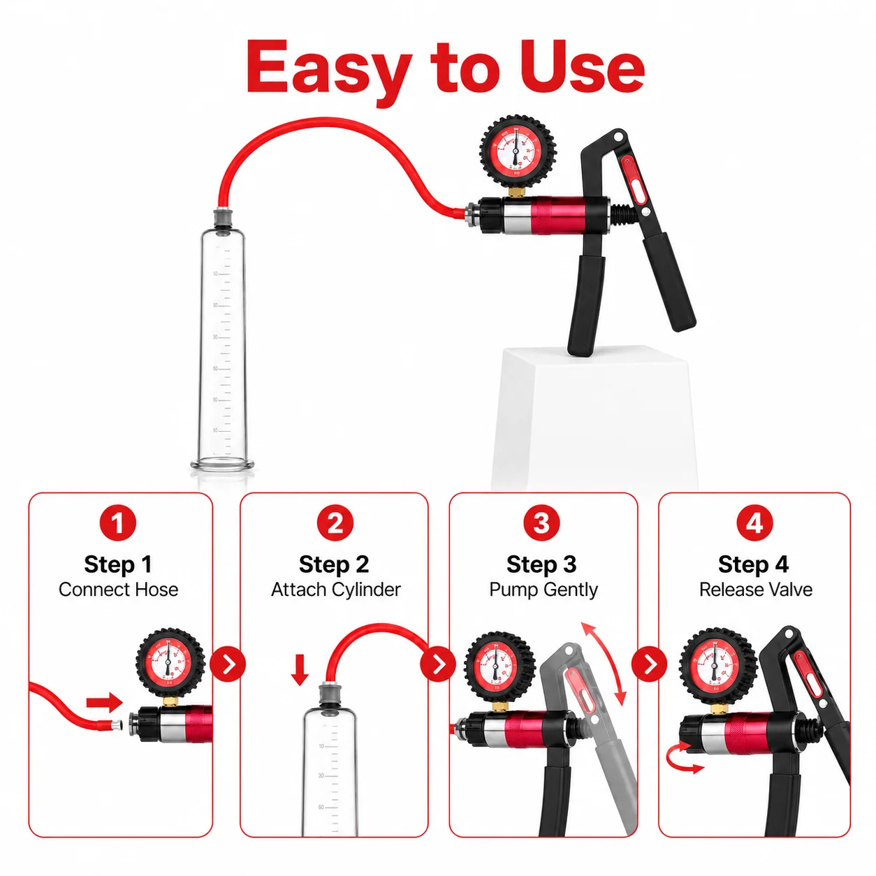 Manual Acrylic Penis Pump for Men, Vacuum Enlargement Extender Trainer, Adult Intimate Sex Toy for Masturbation and Enhancement - view 3