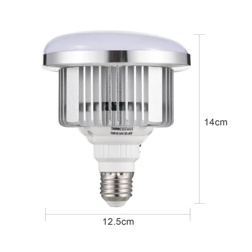 Imagen 2 del producto 2 uds 85W bombilla LED 3200K-5500K lámpara de fotografía bombilla ahorro de energía brillo ajustable montaje E27 con Control remoto