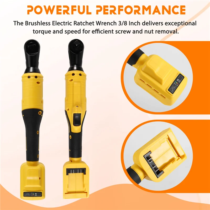 

SOFT-Brushless Electric Ratchet Wrench 3/8 Inch Rechargeable Driver Removal Screw Nut Power Tools For 18V 20V Battery