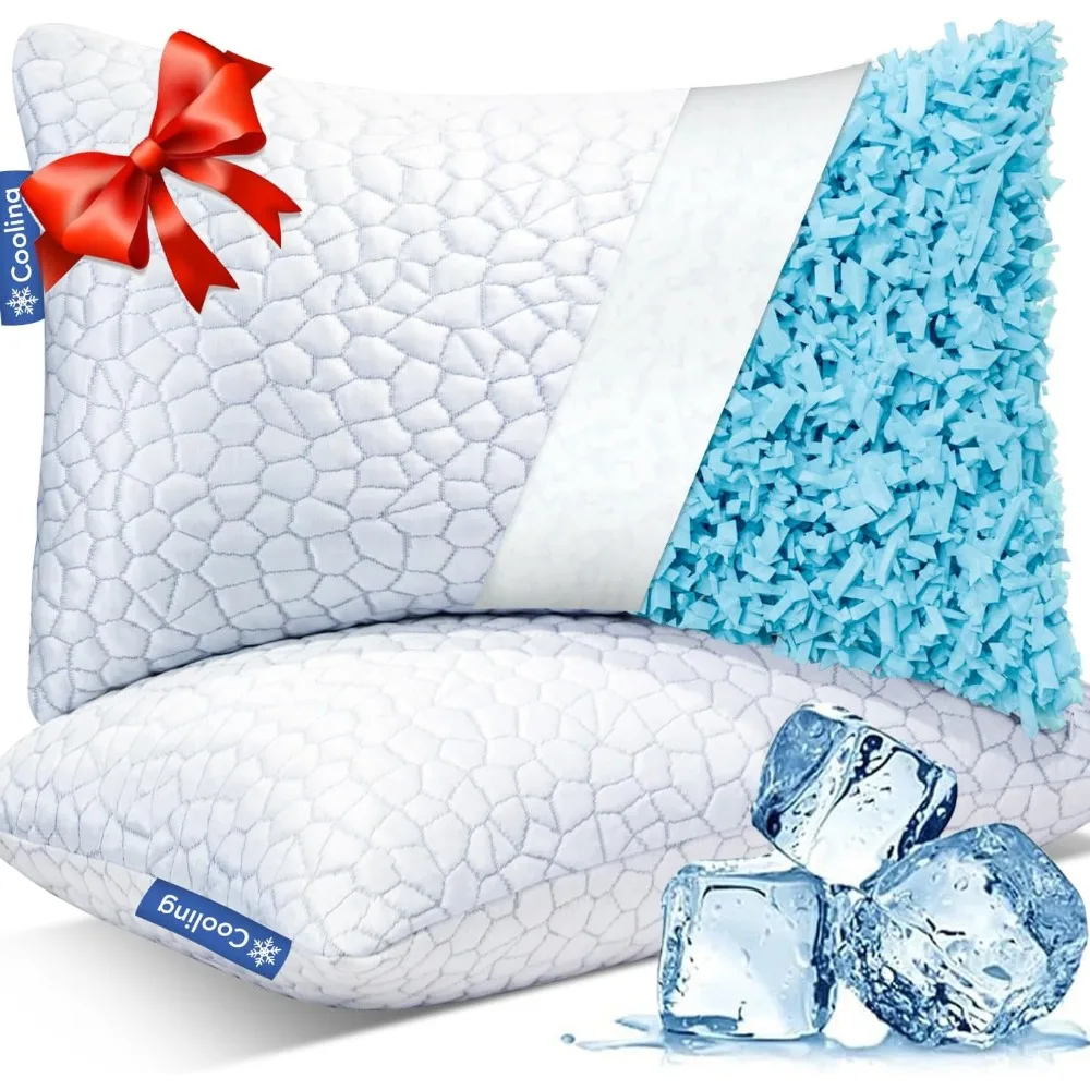 Cooling Pillows for Sleeping 2 Pack, for Hot Sleepers Cool Pillow for Side Back and Stomach Sleepers, Cold Pillow, Supportive