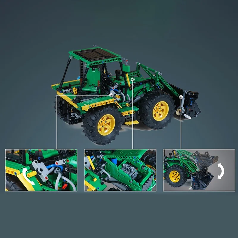 1357ピース MOC Bモデル バックホーローダー テクニカルビルディングブロック 建築組み立て DIY クリスマスギフト クリエイティブトイアイデア ブロック