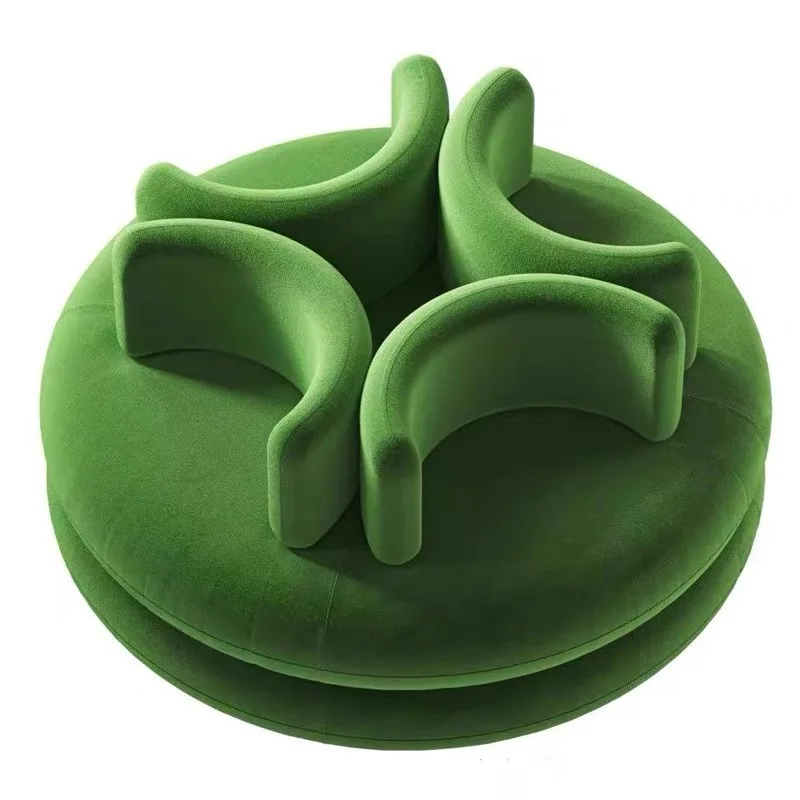 Nordic creative new special-shaped sofa round petal multi-person clothing store hotel reception beauty salon flannel sofa