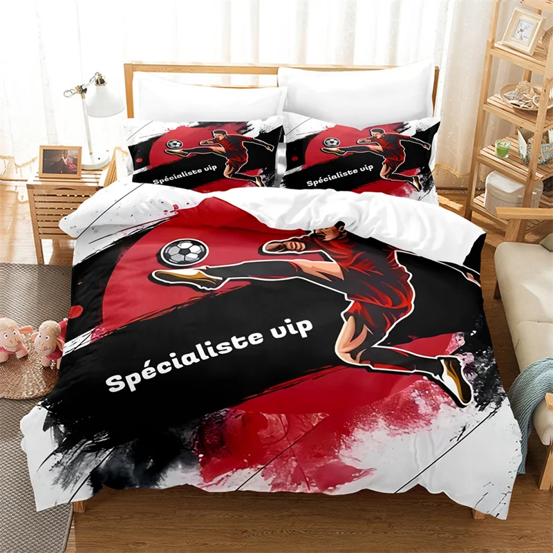 

Football Bedding Set Boys Duvet Cover Ball-game Star Quilt Cover Room Gorgeous Competitive Sports Bedding Queen Duvet Cover Set