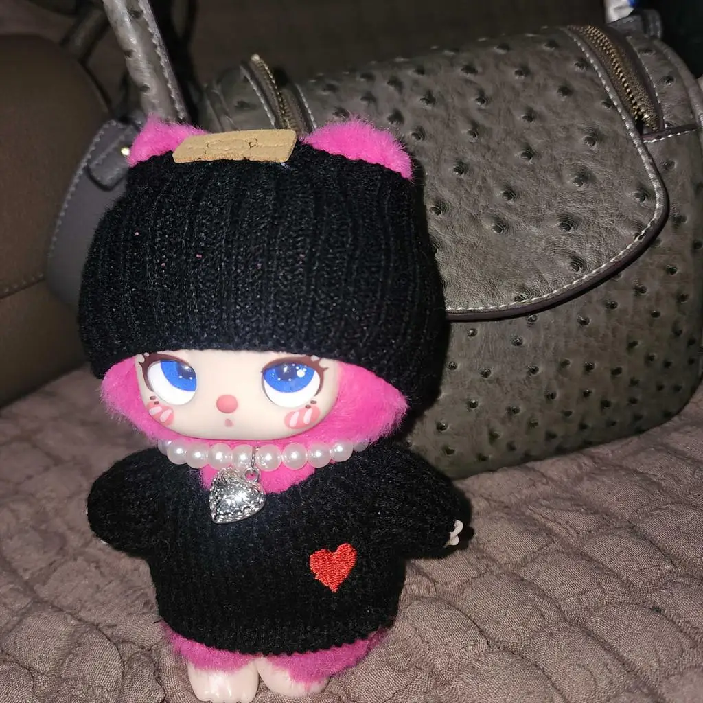 For Liila Lucky Cat Doll Fashion Clothes Color Match Dolls Accessories winter Decoration for labubu outfit