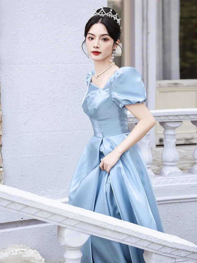 

Ele Modern Long Dr for Women 8th Birthday Ceremony High-End Evening Gown Formal Ball Dr Korean Sle Polyester