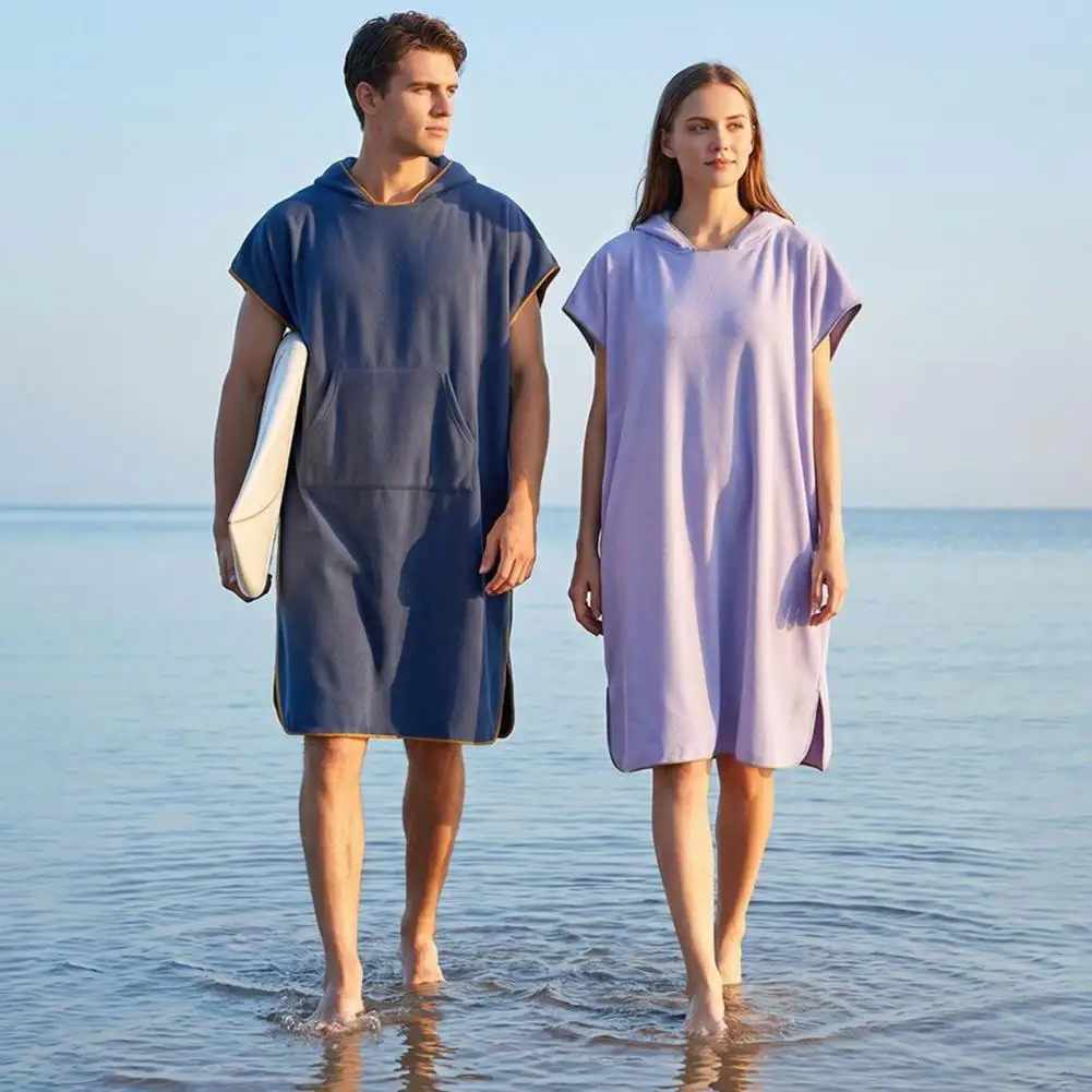 Changing Robe for Beach Microfiber Hooded Beach Towel Microfiber Surf Poncho Towel Soft Fleece Bath Wrap Beach Poncho