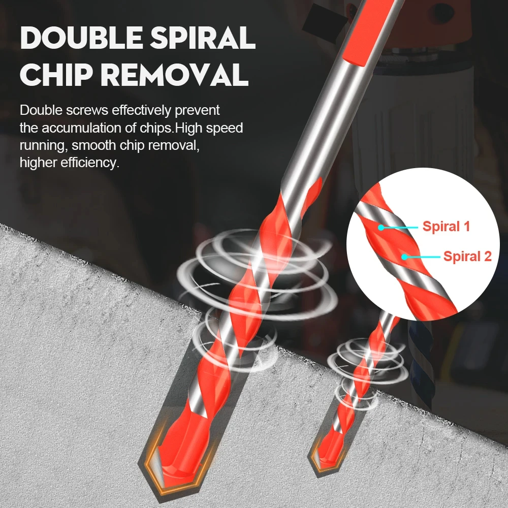 

XUCHUAN Треугольное сверло 3-12 мм Сверло для плитки, бетона, кирпича, стекла, пластика, дерева, камня, открывалка для сверления отверстий, твердосплавное сверло