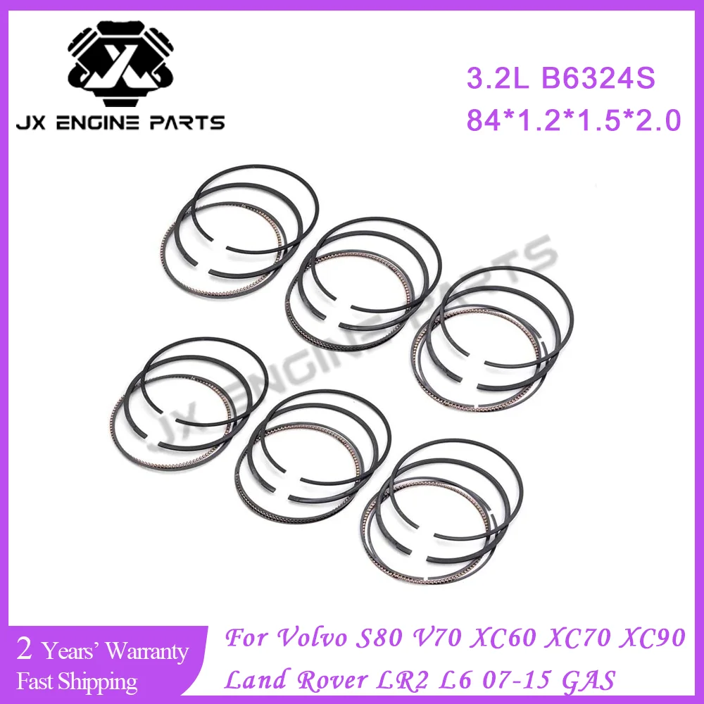 B6324S Engine 84mm STD Piston Ring Set For Volvo 3.2 S80 V70 XC60 XC70 XC90 Land Rover LR2 07-15 3.2L 30750274 B6324S5