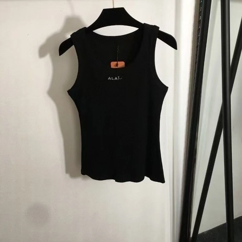

Summer Sleeveless Slim Fit Embroidered Letter Vest Top Women Fashion Casual Outfit