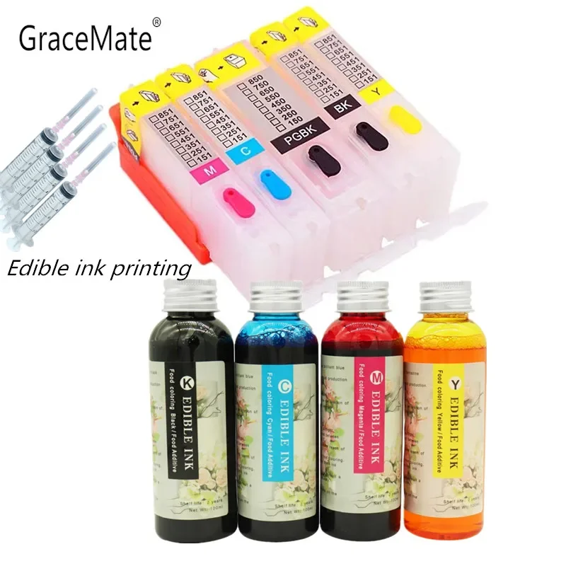Pgi 550 Cli 551 Cartucho Cores Bolo Tinta Fazer Comida para Pixma Mg5450 Mg5550 Mg5650 Mg6350 Impressora