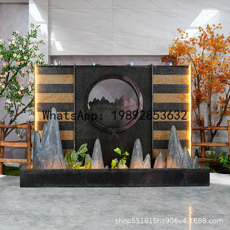 LYY Stone Water Curtain Wall Outdoor Courtyard Screen Fish Pond Background  Water Feature Wall Recirculating Water Waterfall