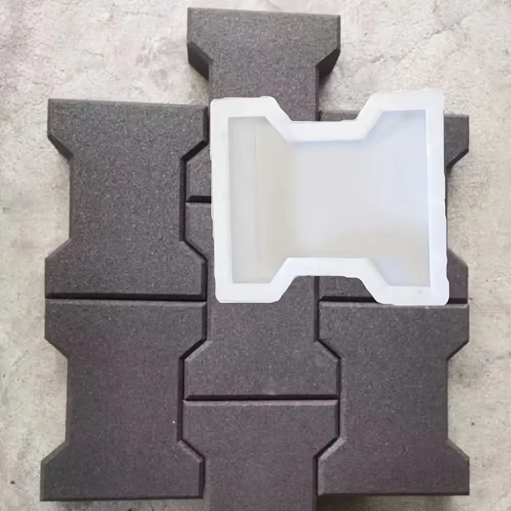 Road Makers I-shaped Plastic Paving Molds Reusable DIY Stepping Stone Mold White Durable Concrete Pavement Mold Walkway Path