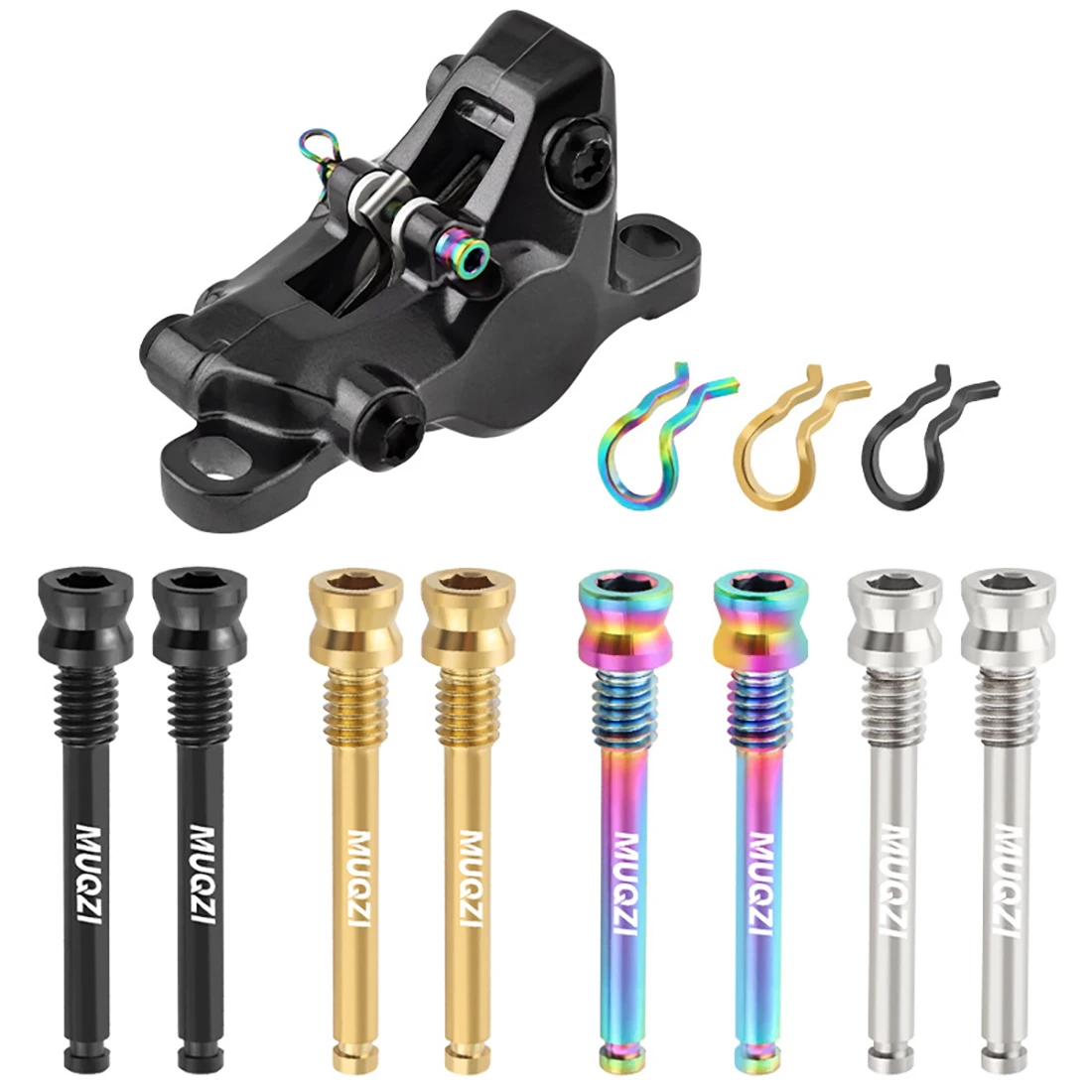 1PCS Titanium Bolts Bicycle Disc Brakes Caliper Lightweight Mounting Screws Road MTB Disc Brake Pad Bolts with Fixing Clip