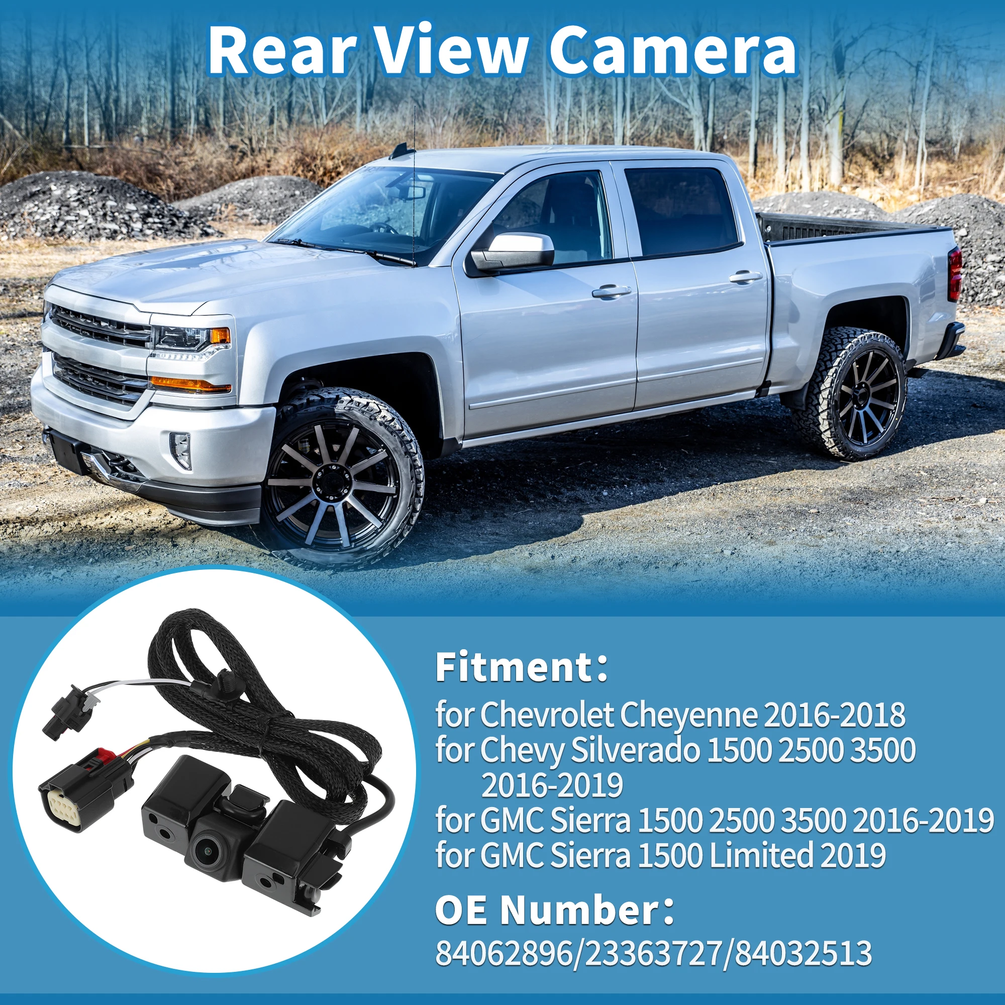 UXCELL Rear View Park Assist Backup Camera 84062896 for Silverado for Sierra 2016-2019