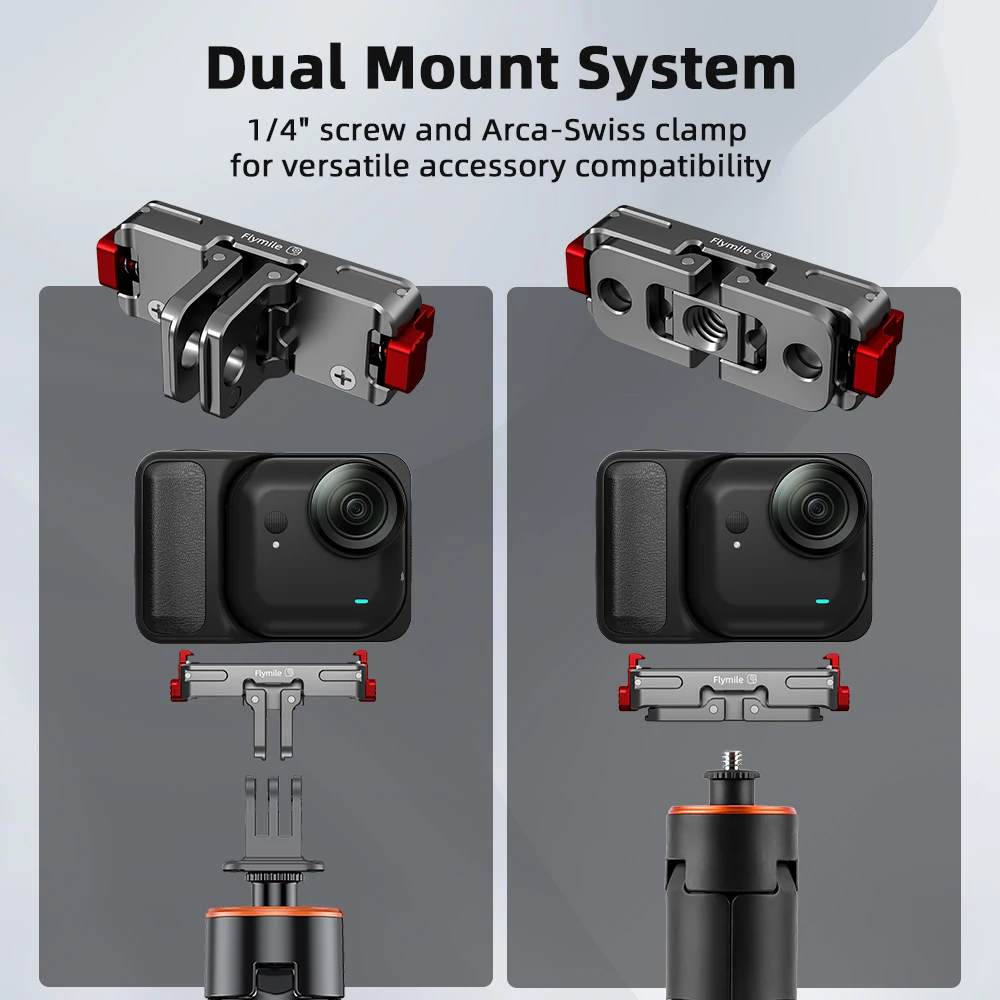 Adaptador de Base de liberación rápida magnética de aluminio para Insta360 Go Ultra montaje de expansión soporte de tornillo 1/4, accesorios de cámara