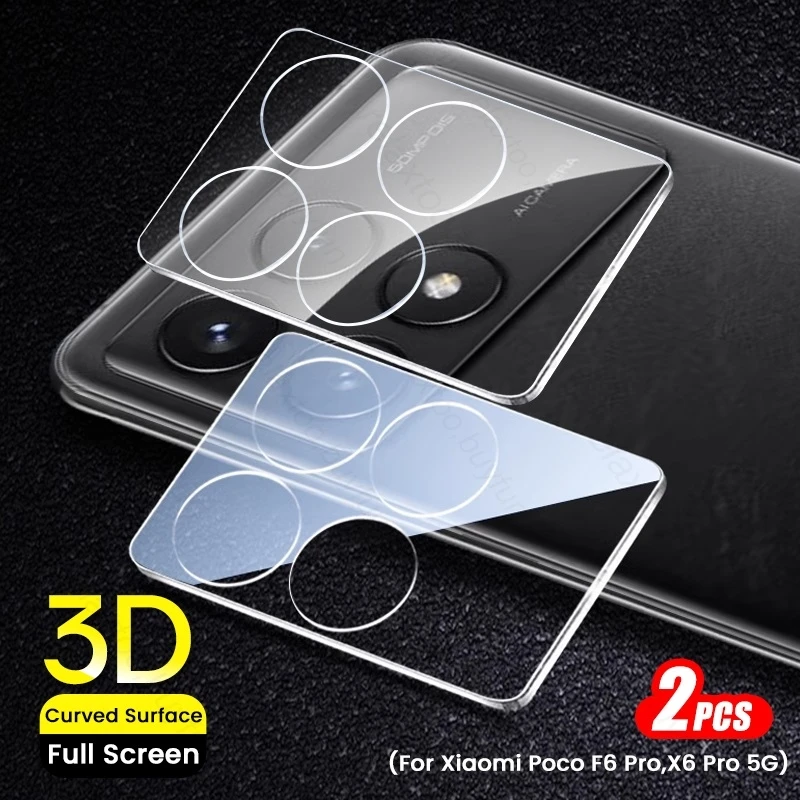 2PCS 3D Clear Camera Glass Case For Pocof6pro Poco F 6 Pro 6Pro Poko Little F6 Pro F6Pro Pocophone X6 Pro X6Pro X 6 Pro 6Pro 5G