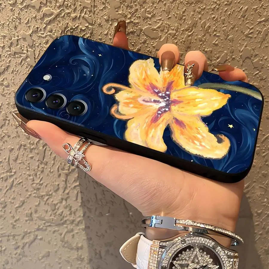 Oil Painting Flower Phone Cover Case for Samsung Galaxy S26 Ultra S20 S24+ S21 FE S25+ S23 S26+ Note 20 8 9 10 S10 S9 S25 Plus